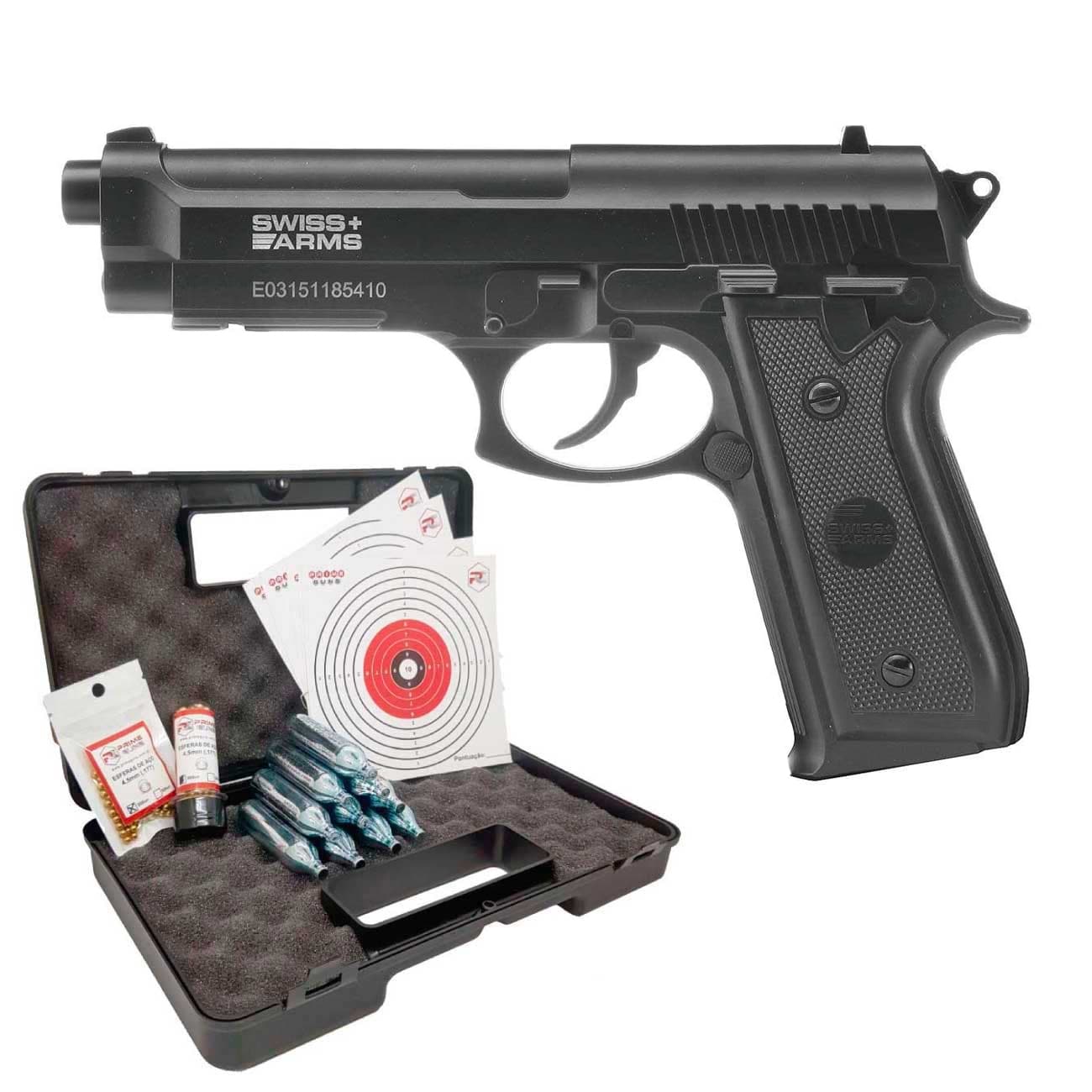 Pistola Co2 SA P92 Full Metal Airgun NBB 4 5mm Kit Prime Guns