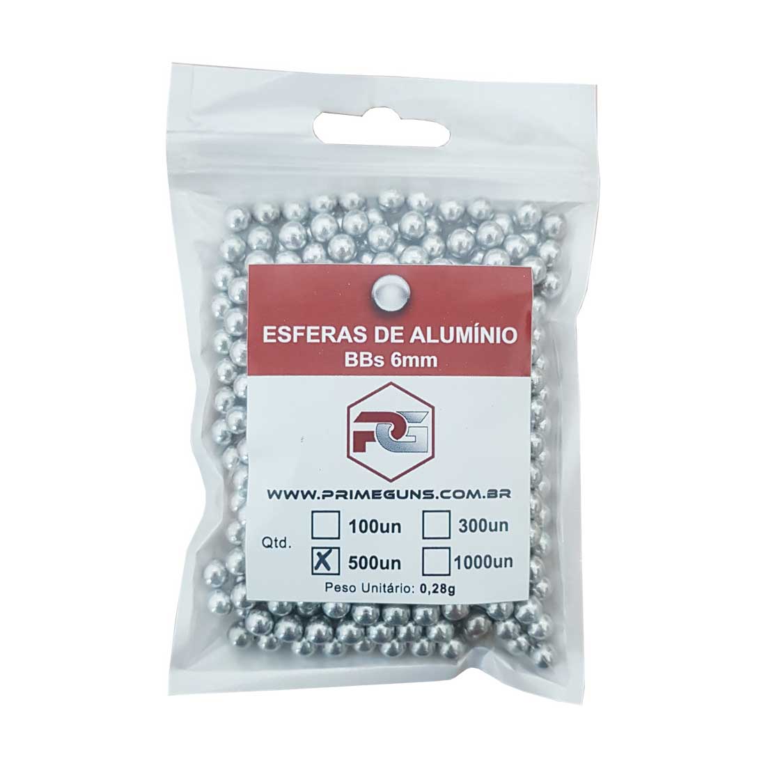 Esferas De Alumínio 6mm 28g Para Airsoft E Airgun 500un Prime Guns 0688